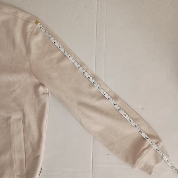 Ben Sherman Cream Tan Faux Suede Bomber Jacket Men’s Size L - Picture 13 of 15